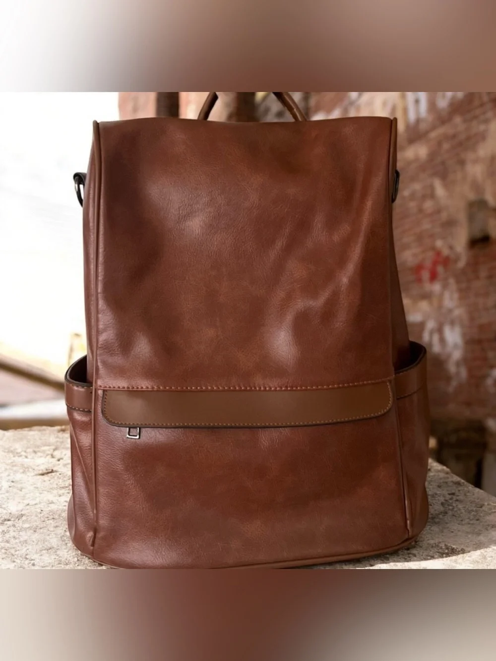 Women’s Brown Cheruty Vegan Leather Backpack Bag